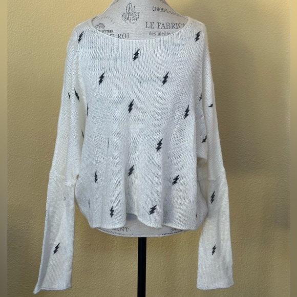 Wooden Ships Oversized Lightning Bolt Sweater Mohair/Wool Blend Small/Medium EUC - Picture 6 of 10